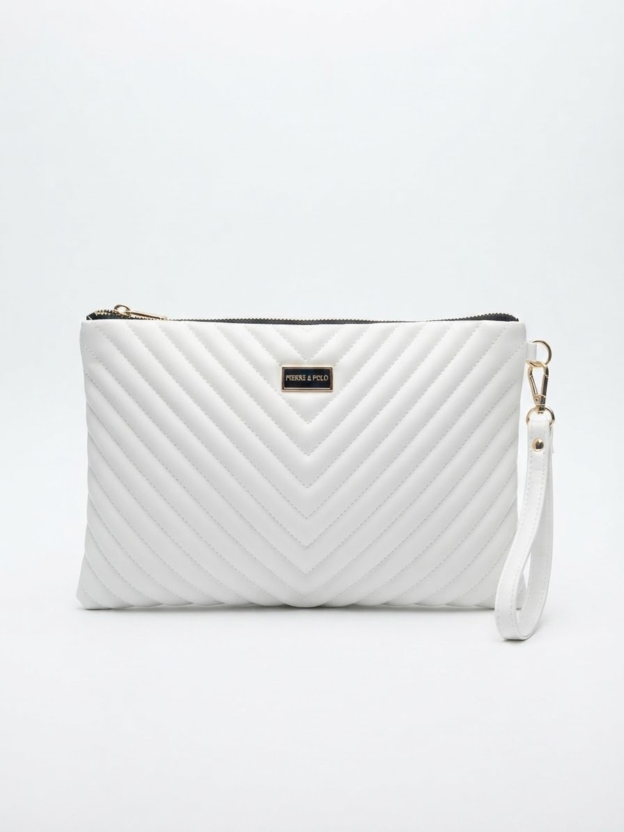 Silver Polo Beyaz Clutch Kadın Portföy