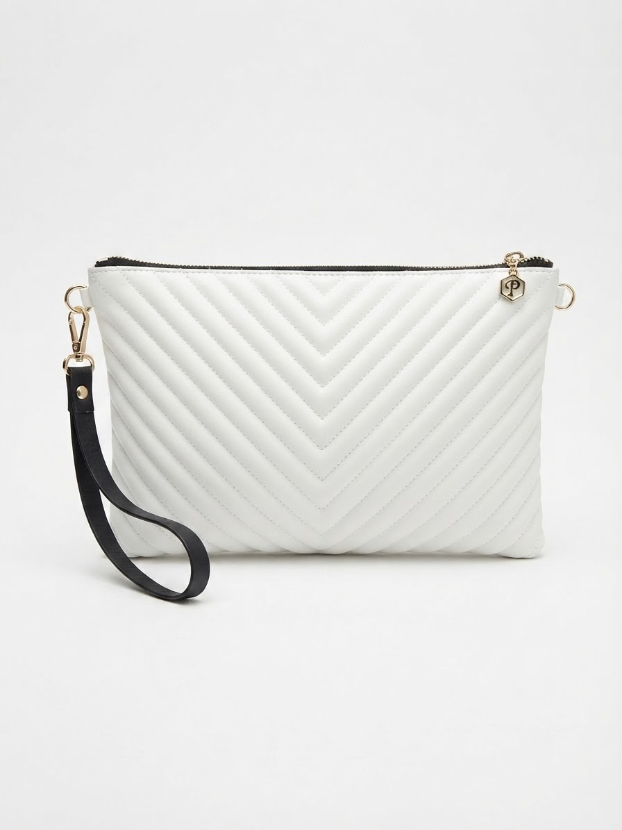 Silver Polo Beyaz Clutch Kadın Portföy